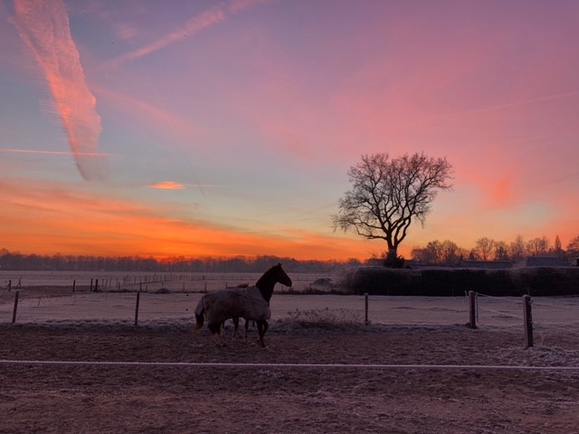 zonsondergang foto Hoeve de Roskam